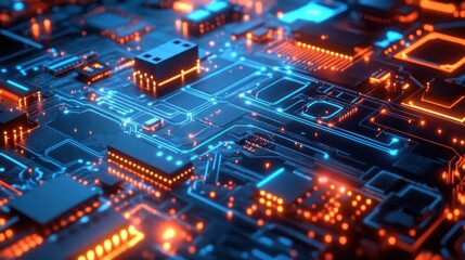 Obraz premium High-Tech Circuit Board Close-up