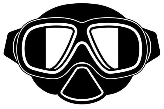 recommend clip art: Scuba diving mask silhouette vector