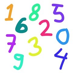 numbers on a white background
