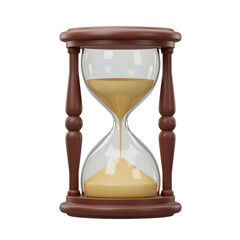 Hourglass isolated on transparent background, time passing sand timer icon.