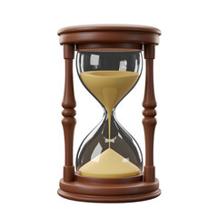 Hourglass isolated on transparent background, time passing sand timer icon.