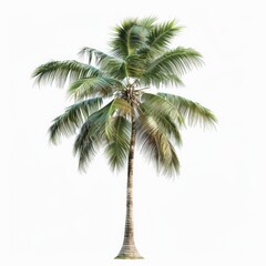 Palm tree on white background, palm tree on white isolated background.