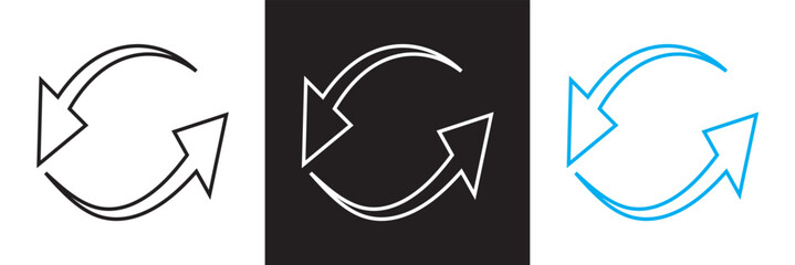 Refresh icon . Reload  and Update icon. Vector illustration. isolated on white and black background. EPS 10