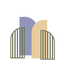 Abstract prints and boho wall decor.