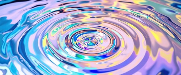 Abstract rainbow liquid swirls in a pool, creating vibrant ripples and mesmerizing color blends, abstract, background
