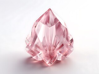 Pink Crystal Gemstone on White Background
