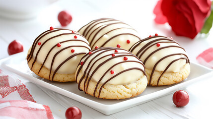  romantic white chocolate-dipped cookies