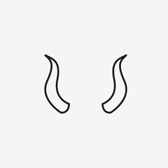Devil horn icon vector flat style logo design template