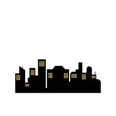 Fototapeta premium City silhouette vector set. Panorama city background.