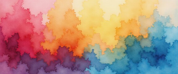 Obraz premium Abstract Watercolor Rainbow Gradient Background with Jagged Edges