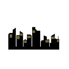 Fototapeta premium City silhouette vector set. Panorama city background.