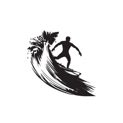 surfer silhouette vector