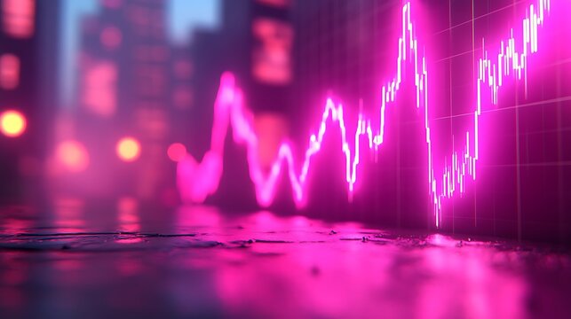 A seamless holographic interface with glowing line charts and radiant floating numbers.