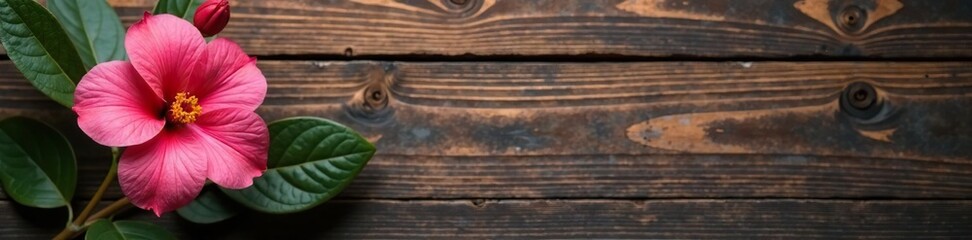Single flower against a natural wooden background, bloom, earthy