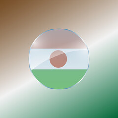 NIger flags design vector illustration graphic of glossy buttons with identification pin vector illustration