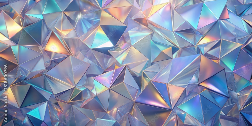 Poster An Abstract Geometric Pattern of Interlocking Iridescent Triangles