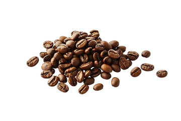Pile of coffee beans isolated on PNG background