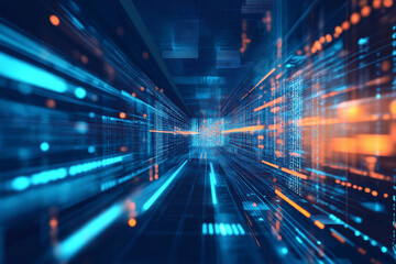 Illustration of it roadmap modern technology and innovative processes, networking and big data. Big Data. Ultra realistic