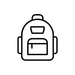 Obraz premium Simple line art outline of a backpack with pockets for school or travel use