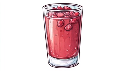 Refreshing Pomegranate Juice in Glass