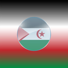 Sahrawi Arab Democratic Republic flags design vector illustration graphic of glossy buttons with identification pin vector illustration