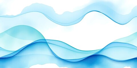 Seamless watercolor wave pattern in calming blues and greens, perfect for textile design, abstract, seamless texture