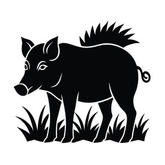 a Pig vector Silhouettes illustration 