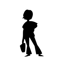 Black and white illustration of five anime girls,