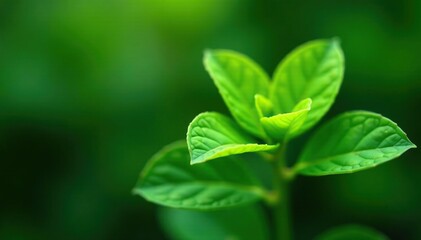 Delicate green leaves unfold from a central stem, flower, botany, foliage