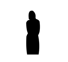 Collection of illustrations of silhouettes of women wearing hijabs
