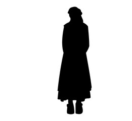 Collection of illustrations of silhouettes of women wearing hijabs
