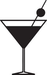 Cocktail Glass Silhouette Vector, Cocktail Recipes SVG Design