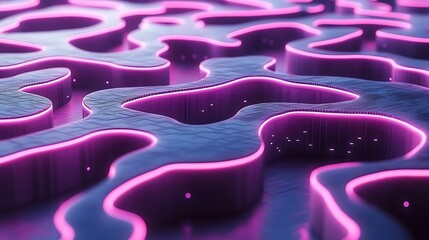 Obraz premium A sleek neon gradient background with smooth curves and minimal glowing highlights.