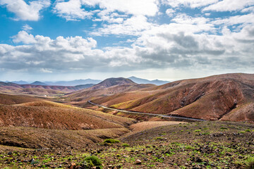 Mountain landscape, Island Fuerteventura, Canary Islands, Spain, Europe.