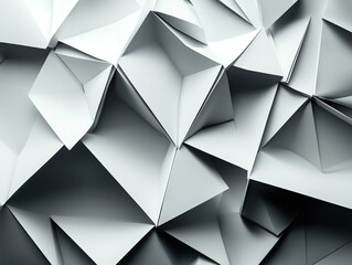 Fototapeta premium Deconstructed Origami Shapes in Monochrome for Innovation Workshop Slide Background