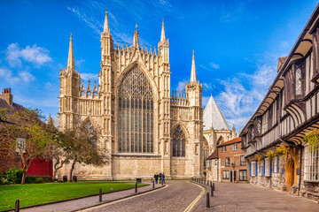 York Minster, the east facade, with College Street and St William's College on the right