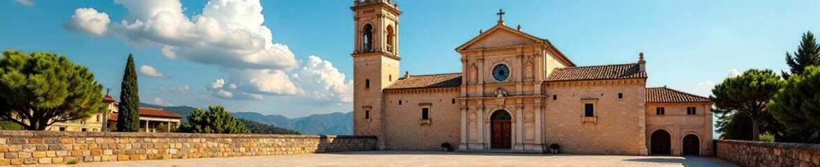 Fototapeta premium La facciata della chiesetta in stile romanico, religioso, storia