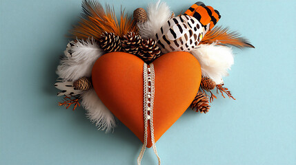  sophisticated heart-shaped feather wreath
