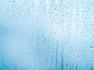Water droplets on a window surface capturing the beauty of ice-cold water in a frosted glass with glistening effect