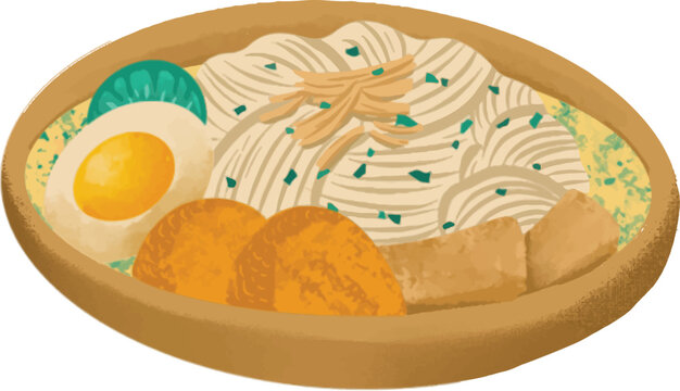 Indonesian street food culinary named soto banjar. streetfood vector illustration. indonesian food hand drawn illustration