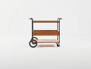 Serving cart on white background