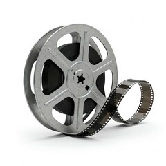 Obraz premium old film reel on a white background