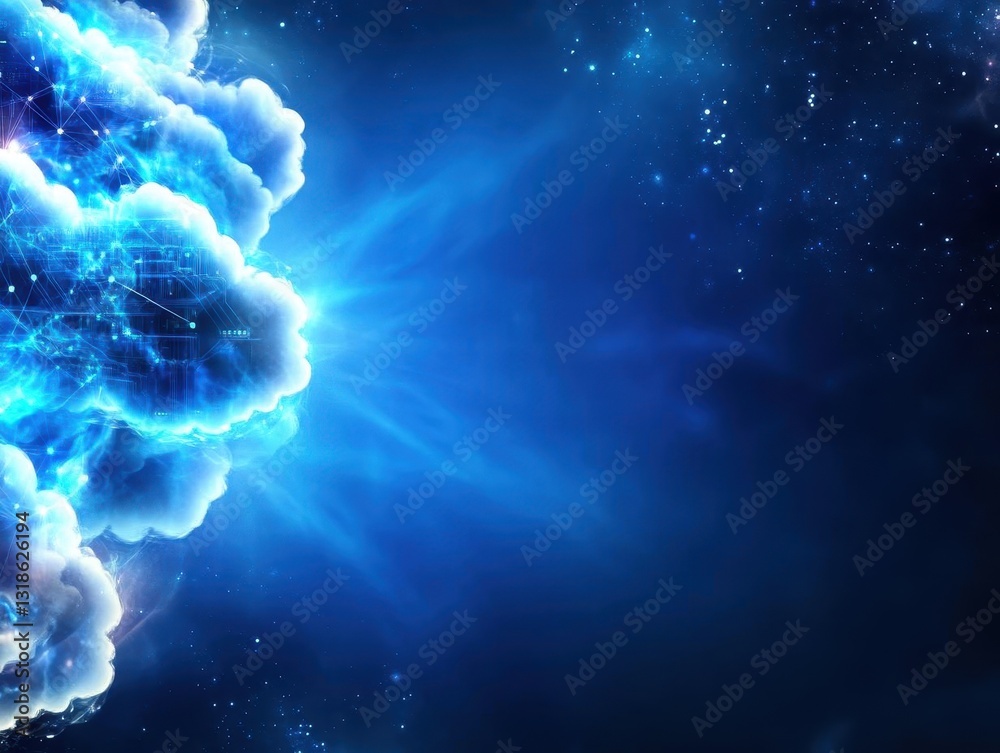 Poster a technologythemed wallpaper featuring abstract cloud computing elements , cloud, technology, comput