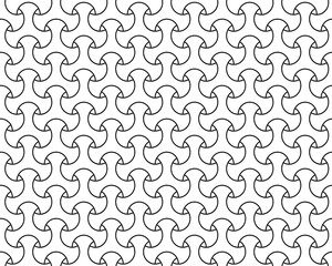 Abstract seamless pattern with black wave shapes on a white background	
