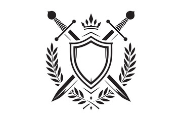 Obraz premium shield with a blank space inside in logo style