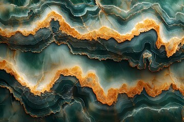 Obraz premium Abstract Green and Orange Marble Texture for Print and Design