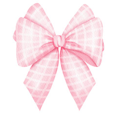 Pink Coquette ribbon bow watercolor.