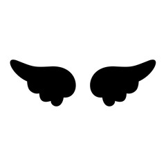 Wing icon. Black wing icon. Bird wing, angel wing element. Vector illustration
