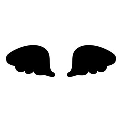 Wing icon. Black wing icon. Bird wing, angel wing element. Vector illustration