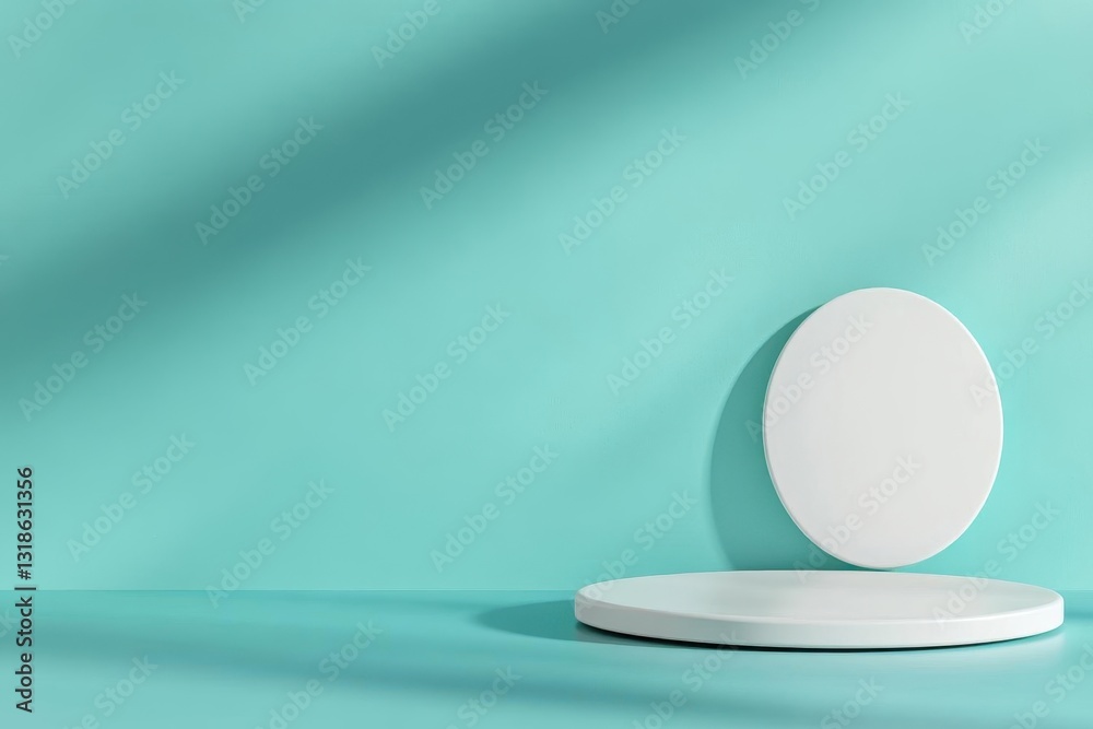 Aufkleber minimalist plain blue background for product photography with just one object as the highlight, stud